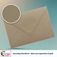 300 Briefumschläge DIN C6 Taupe - 11,4 x 16,2 cm - Kuverts mit 120g/m² Nassklebung spitze Klappe - Umschläge ohne Fenster - Colours-4-you