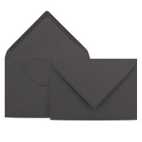 25 Briefumschläge DIN C6 Anthrazit - 11,4 x 16,2 cm - Kuverts mit 120 g/m² Nassklebung spitze Klappe - Umschläge ohne Fenster - Colours-4-you