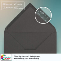 700 Briefumschläge DIN C6 Anthrazit - 11,4 x 16,2 cm - Kuverts mit 120 g/m² Nassklebung spitze Klappe - Umschläge ohne Fenster - Colours-4-you