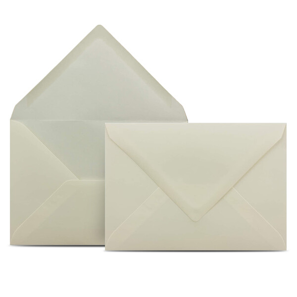 50 Briefumschläge DIN C6 Vanille - 11,4 x 16,2 cm - Kuverts mit 80 g/m² Nassklebung spitze Klappe - Umschläge ohne Fenster - Colours-4-you