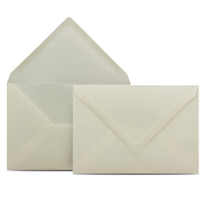 75 Briefumschläge DIN C6 Vanille - 11,4 x 16,2 cm - Kuverts mit 80 g/m² Nassklebung spitze Klappe - Umschläge ohne Fenster - Colours-4-you