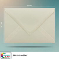 200 Briefumschläge DIN C6 Vanille - 11,4 x 16,2 cm - Kuverts mit 80 g/m² Nassklebung spitze Klappe - Umschläge ohne Fenster - Colours-4-you