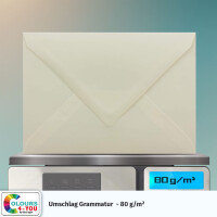 500 Briefumschläge DIN C6 Vanille - 11,4 x 16,2 cm - Kuverts mit 80 g/m² Nassklebung spitze Klappe - Umschläge ohne Fenster - Colours-4-you