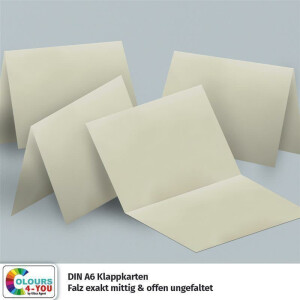 50 Klappkarten mit Umschlägen Set Vanille - DIN A6 Blanko Doppelkarten 14,8 x 21 cm (160 g/m²) - DIN C6 Umschlag 11,4 x 16,2 cm (100 g/m²) Nassklebung -  Grußkarten Einladungskarten Hochzeit
