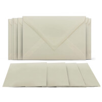 400 Klappkarten mit Umschlägen Set Vanille - DIN A6 Blanko Doppelkarten 14,8 x 21 cm (160 g/m²) - DIN C6 Umschlag 11,4 x 16,2 cm (80 g/m²) Nassklebung -  Grußkarten Einladungskarten Hochzeit