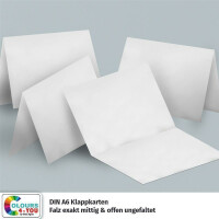 75 Klappkarten mit Umschlägen Set Weiss - DIN A6 Blanko Doppelkarten 14,8 x 21 cm (160 g/m²) - DIN C6 Umschlag 11,4 x 16,2 cm (100 g/m²) Nassklebung -  Grußkarten Einladungskarten Hochzeit