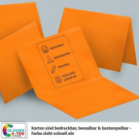 100 Klappkarten mit Umschlägen Set Orange - DIN A6 Blanko Doppelkarten 14,8 x 21 cm (160 g/m²) - DIN C6 Umschlag 11,4 x 16,2 cm (100 g/m²) Nassklebung -  Grußkarten Einladungskarten Hochzeit