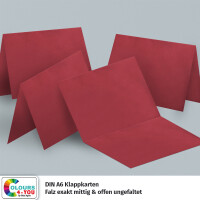 25 Klappkarten mit Umschlägen Set Dunkelrot - DIN A6 Blanko Doppelkarten 14,8 x 21 cm (160 g/m²) - DIN C6 Umschlag 11,4 x 16,2 cm (100 g/m²) Nassklebung -  Grußkarten Einladungskarten Hochzeit