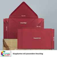 250 Klappkarten mit Umschlägen Set Dunkelrot - DIN A6 Blanko Doppelkarten 14,8 x 21 cm (160 g/m²) - DIN C6 Umschlag 11,4 x 16,2 cm (100 g/m²) Nassklebung -  Grußkarten Einladungskarten Hochzeit