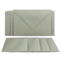 1000 Klappkarten mit Umschlägen Set Schiefergrau - DIN A6 Blanko Doppelkarten 14,8 x 21 cm (160 g/m²) - DIN C6 Umschlag 11,4 x 16,2 cm (80 g/m²) Nassklebung -  Grußkarten Einladungskarten Hochzeit