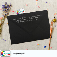 25 Klappkarten mit Umschlägen Set Schwarz - DIN A6 Blanko Doppelkarten 14,8 x 21 cm (160 g/m²) - DIN C6 Umschlag 11,4 x 16,2 cm (100 g/m²) Nassklebung -  Grußkarten Einladungskarten Hochzeit