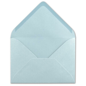 50  DIN C6 Briefumschläge Hellblau - 11,4 x 16,2 cm - 120 g/m² Nassklebung Brief-Hüllen ohne Fenster für Einladungen  von Ihrem Glüxx-Agent