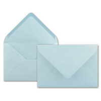 50  DIN C6 Briefumschläge Hellblau - 11,4 x 16,2 cm - 120 g/m² Nassklebung Brief-Hüllen ohne Fenster für Einladungen  von Ihrem Glüxx-Agent