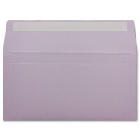 200 DIN Lang Brief-Umschläge Flieder - 11 x 22 cm - 120 g/m² Haftklebung Standard Brief-Kuverts für Taufe & Einladungen von Ihrem Glüxx-Agent