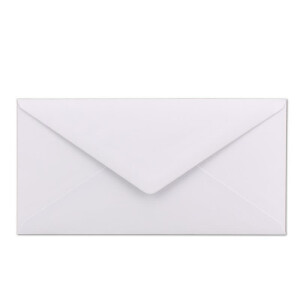 75 DIN Lang Briefumschläge - Weiss 11 x 22 cm mit weißem Seidenfutter - 100 g/m² - Nassklebung - für Einladungen, Weihnachtskarten, Glückwunschkarten