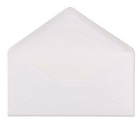 500 DIN Lang Briefumschläge - Weiss 11 x 22 cm mit weißem Seidenfutter - 100 g/m² - Nassklebung - für Einladungen, Weihnachtskarten, Glückwunschkarten