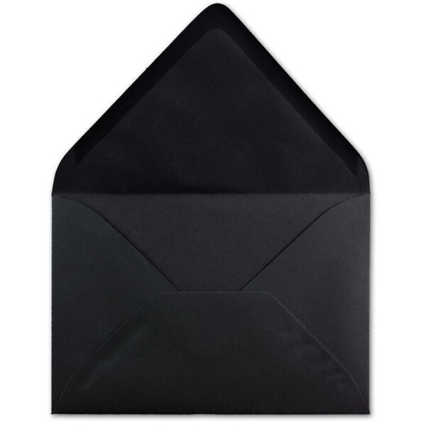 25  DIN C6 Briefumschläge Schwarz - 11,4 x 16,2 cm - 120 g/m² Nassklebung Brief-Hüllen ohne Fenster für Einladungen  von Ihrem Glüxx-Agent