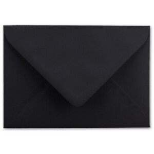 25  DIN C6 Briefumschläge Schwarz - 11,4 x 16,2 cm - 120 g/m² Nassklebung Brief-Hüllen ohne Fenster für Einladungen  von Ihrem Glüxx-Agent