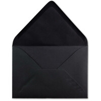 50  DIN C6 Briefumschläge Schwarz - 11,4 x 16,2 cm - 120 g/m² Nassklebung Brief-Hüllen ohne Fenster für Einladungen  von Ihrem Glüxx-Agent