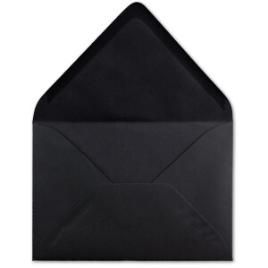 100  DIN C6 Briefumschläge Schwarz - 11,4 x 16,2 cm - 120 g/m² Nassklebung Brief-Hüllen ohne Fenster für Einladungen  von Ihrem Glüxx-Agent