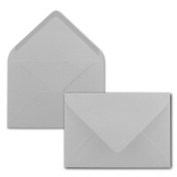 100  DIN C6 Briefumschläge Hellgrau - 11,4 x 16,2 cm - 120 g/m² Nassklebung Brief-Hüllen ohne Fenster für Einladungen  von Ihrem Glüxx-Agent