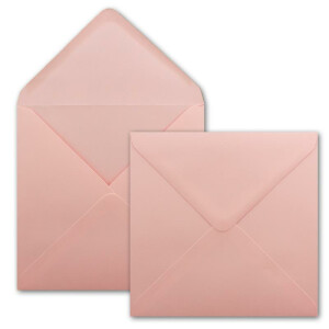 150 Quadratische Briefumschläge Rosa - 15,5 x 15,5 cm - 100 g/m² Nassklebung spitze Klappe - aus der Serie Colours-4-you - Glüxx-Agent