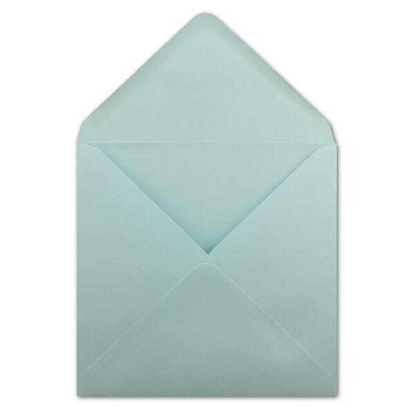 50 Quadratische Briefumschläge Hellblau - 15,5 x 15,5 cm - 100 g/m² Nassklebung spitze Klappe - aus der Serie Colours-4-you - Glüxx-Agent