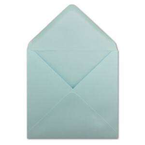 250 Quadratische Briefumschläge Hellblau - 15,5 x 15,5 cm - 100 g/m² Nassklebung spitze Klappe - aus der Serie Colours-4-you - Glüxx-Agent