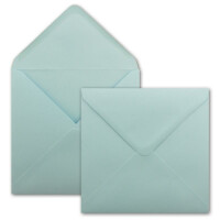 250 Quadratische Briefumschläge Hellblau - 15,5 x 15,5 cm - 100 g/m² Nassklebung spitze Klappe - aus der Serie Colours-4-you - Glüxx-Agent