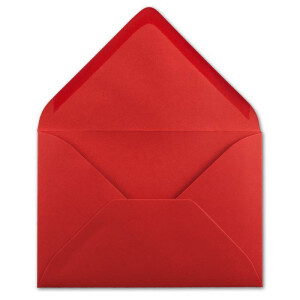25  DIN C6 Briefumschläge Rot - 11,4 x 16,2 cm - 120 g/m² Nassklebung Brief-Hüllen ohne Fenster für Einladungen  von Ihrem Glüxx-Agent