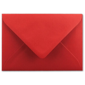 25  DIN C6 Briefumschläge Rot - 11,4 x 16,2 cm - 120 g/m² Nassklebung Brief-Hüllen ohne Fenster für Einladungen  von Ihrem Glüxx-Agent