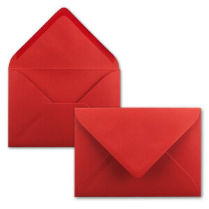 75  DIN C6 Briefumschläge Rot - 11,4 x 16,2 cm - 120 g/m² Nassklebung Brief-Hüllen ohne Fenster für Einladungen  von Ihrem Glüxx-Agent
