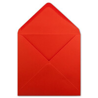 25 Quadratische Briefumschläge Rot - 15,5 x 15,5 cm - 100 g/m² Nassklebung spitze Klappe - aus der Serie Colours-4-you - Glüxx-Agent