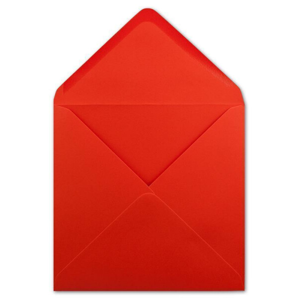 75 Quadratische Briefumschläge Rot - 15,5 x 15,5 cm - 100 g/m² Nassklebung spitze Klappe - aus der Serie Colours-4-you - Glüxx-Agent