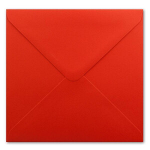 75 Quadratische Briefumschläge Rot - 15,5 x 15,5 cm - 100 g/m² Nassklebung spitze Klappe - aus der Serie Colours-4-you - Glüxx-Agent