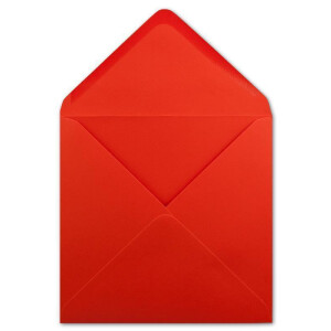 350 Quadratische Briefumschläge Rot - 15,5 x 15,5 cm - 100 g/m² Nassklebung spitze Klappe - aus der Serie Colours-4-you - Glüxx-Agent
