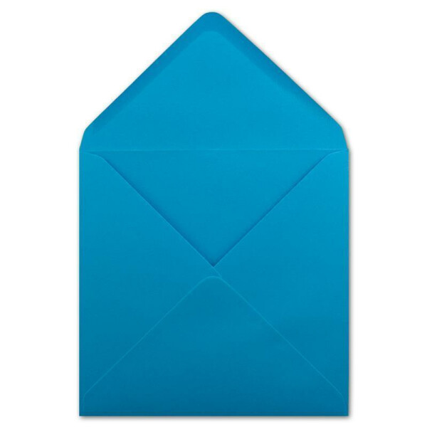 25 Quadratische Briefumschläge Azurblau - 15,5 x 15,5 cm - 100 g/m² Nassklebung spitze Klappe - aus der Serie Colours-4-you - Glüxx-Agent