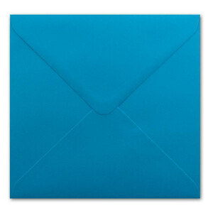 25 Quadratische Briefumschläge Azurblau - 15,5 x 15,5 cm - 100 g/m² Nassklebung spitze Klappe - aus der Serie Colours-4-you - Glüxx-Agent