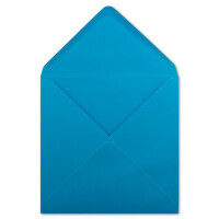 100 Quadratische Briefumschläge Azurblau - 15,5 x 15,5 cm - 100 g/m² Nassklebung spitze Klappe - aus der Serie Colours-4-you - Glüxx-Agent
