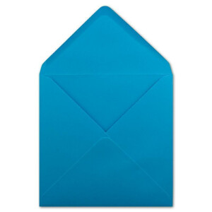 500 Quadratische Briefumschläge Azurblau - 15,5 x 15,5 cm - 100 g/m² Nassklebung spitze Klappe - aus der Serie Colours-4-you - Glüxx-Agent