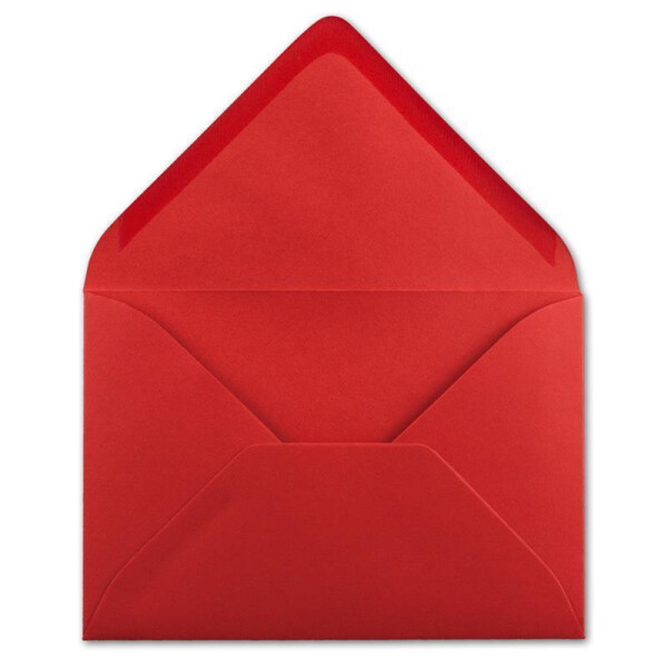 200  DIN C6 Briefumschläge Rot - 11,4 x 16,2 cm - 120 g/m² Nassklebung Brief-Hüllen ohne Fenster für Einladungen  von Ihrem Glüxx-Agent