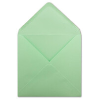 250 Quadratische Briefumschläge Mintgrün - 15,5 x 15,5 cm - 100 g/m² Nassklebung spitze Klappe - aus der Serie Colours-4-you - Glüxx-Agent