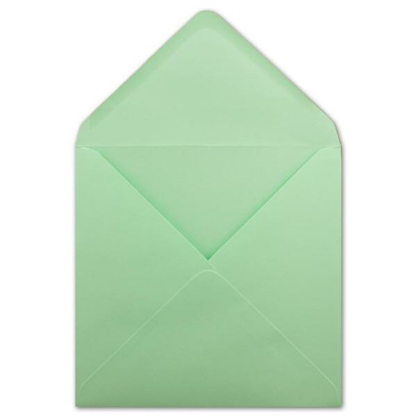 500 Quadratische Briefumschläge Mintgrün - 15,5 x 15,5 cm - 100 g/m² Nassklebung spitze Klappe - aus der Serie Colours-4-you - Glüxx-Agent