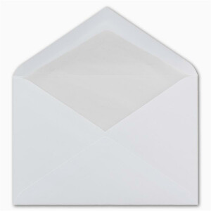 25 DIN C6 Premium Briefumschläge mit Seidenfutter - Farbe: Weiß - 11,4 x 16,2 cm - 90 g/m² mit Nassklebung Brief-Hüllen ohne Fenster für Einladungen - Glüxx-Agent