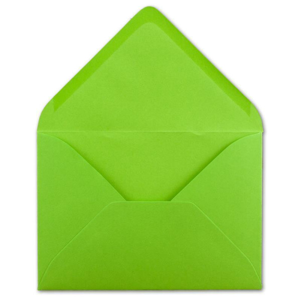 50  DIN C6 Briefumschläge Hellgrün - 11,4 x 16,2 cm - 120 g/m² Nassklebung Brief-Hüllen ohne Fenster für Einladungen  von Ihrem Glüxx-Agent