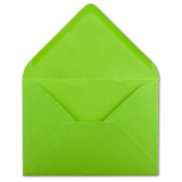 50  DIN C6 Briefumschläge Hellgrün - 11,4 x 16,2 cm - 120 g/m² Nassklebung Brief-Hüllen ohne Fenster für Einladungen  von Ihrem Glüxx-Agent