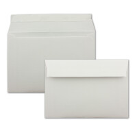 75 gerippte Briefumschläge DIN C6 Weiss - 11,4 x 16,2 cm - 100 g/m² Post-umschlag ohne Fenster Haftklebung mit Abziehstreifen - Colours-4-You