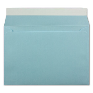 1000 gerippte Briefumschläge DIN C6 Hellblau - 11,4 x 16,2 cm - 100 g/m² Post-umschlag ohne Fenster Haftklebung mit Abziehstreifen - Colours-4-You