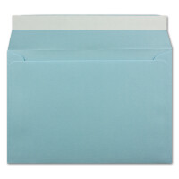 1000 gerippte Briefumschläge DIN C6 Hellblau - 11,4 x 16,2 cm - 100 g/m² Post-umschlag ohne Fenster Haftklebung mit Abziehstreifen - Colours-4-You