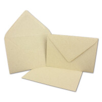 50 DIN C6 Briefumschläge Kraftpapier Ökopapier Umweltpapier aus Graspapier - 11,4 x 16,2 cm - 120 g/m² - Nassklebung Umschläge ohne Fenster - Glüxx-Agent